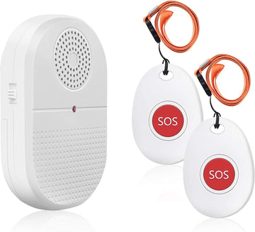 CallToU Wireless Caregiver Pager Vibration Alert System, SOS Emergancy Call Button Alarm for Elderly Seniors Personal Nurse, 800ft Operating Range,1 Portable Receiver + 2 Transmitters CallToU